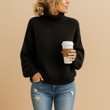 Knitted sweater for women in timeless design with neutral tones, perfect for year-round wear, casual outings, and cozy home comfort.