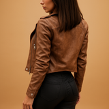 Lightweight fitted jacket for women with tailored fit, breathable fabric, zipper closure, stand-up collar, and pockets. Perfect for daily and formal wear.